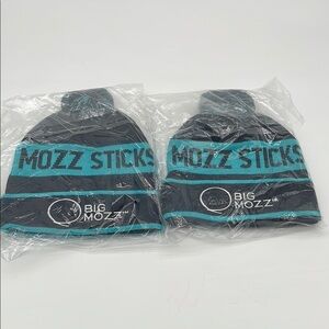 New In Package Big Mozz Navy and Teal Beanie Set of 2